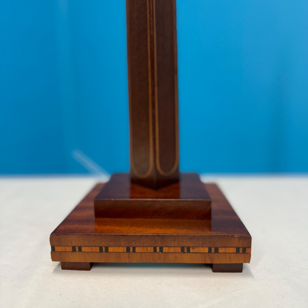Pair of Sheraton style inlaid column lamps View II