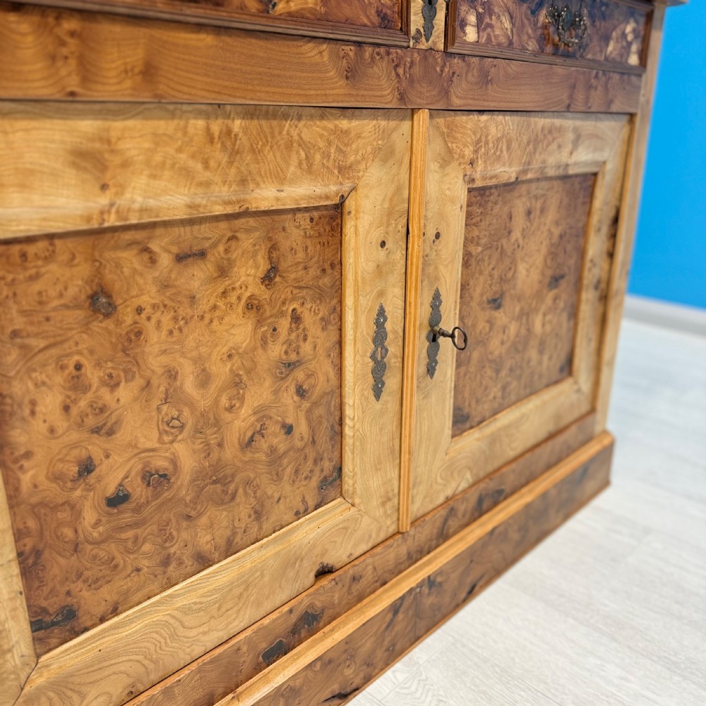 Stripped French burr elm dresser base View III