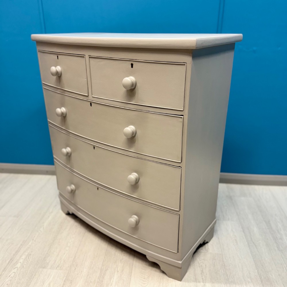 Painted ash bow front chest of drawers  View VI