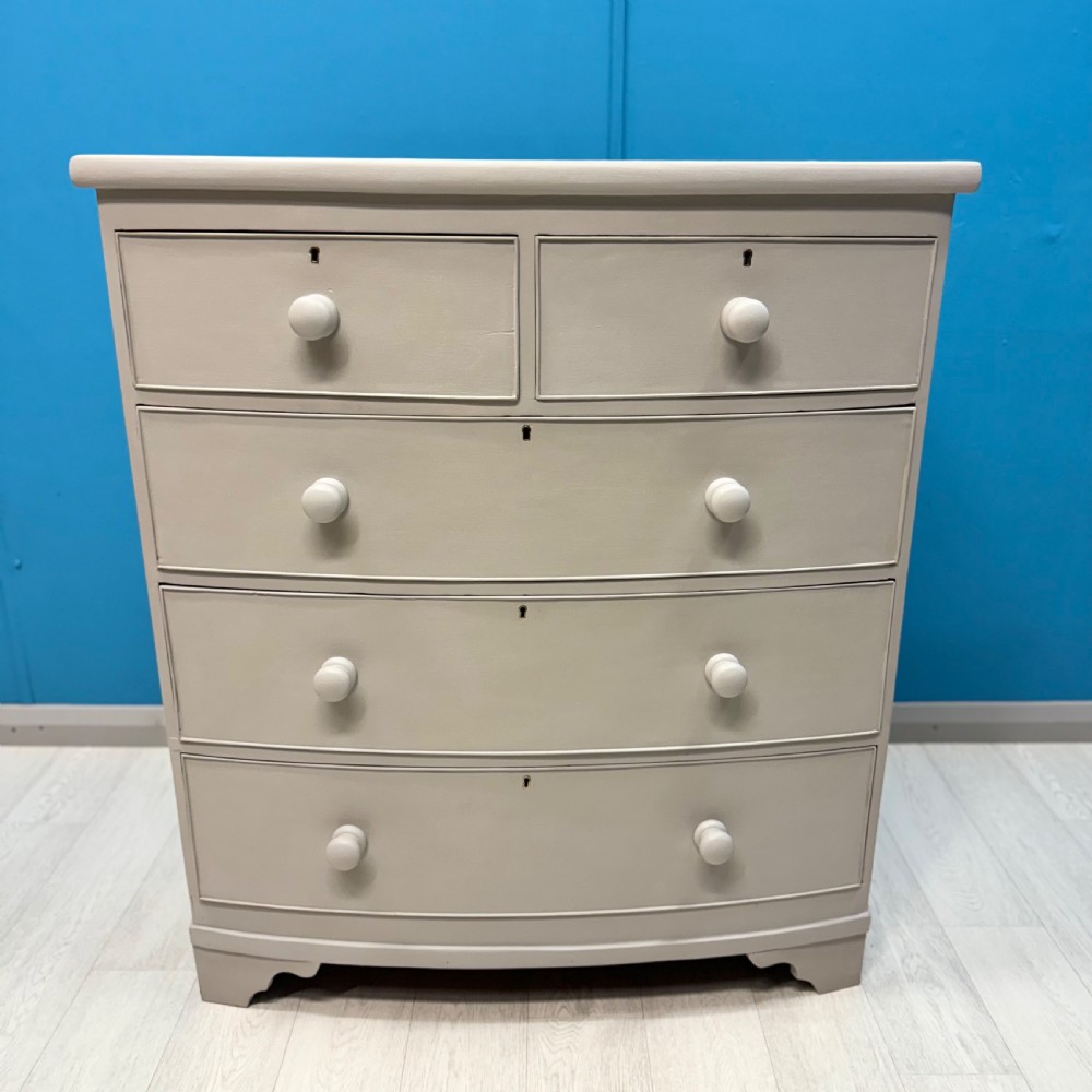 Painted ash bow front chest of drawers  View VII