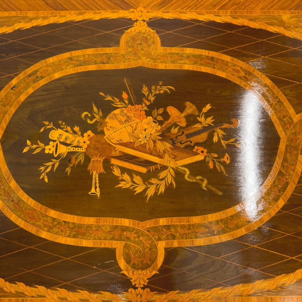 Kingwood marquetry centre table with brass View IV