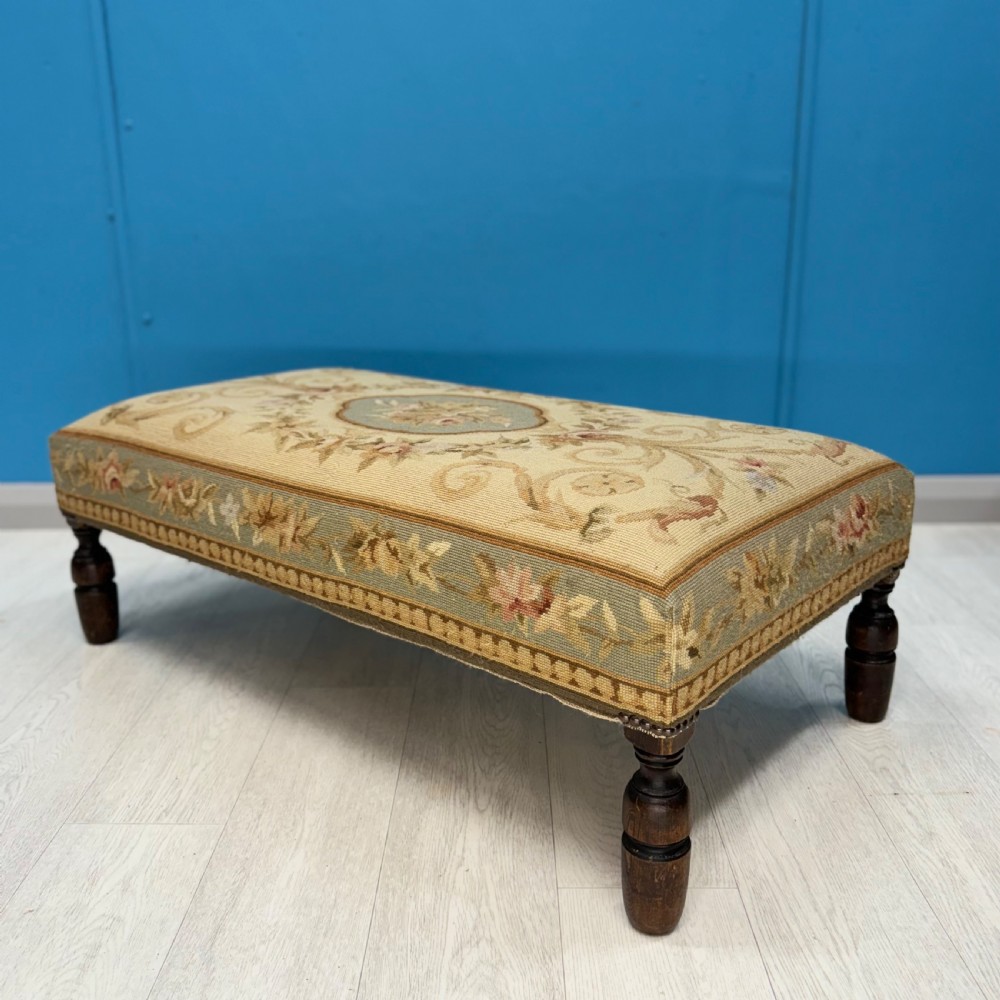 Aubusson needlepoint footstool