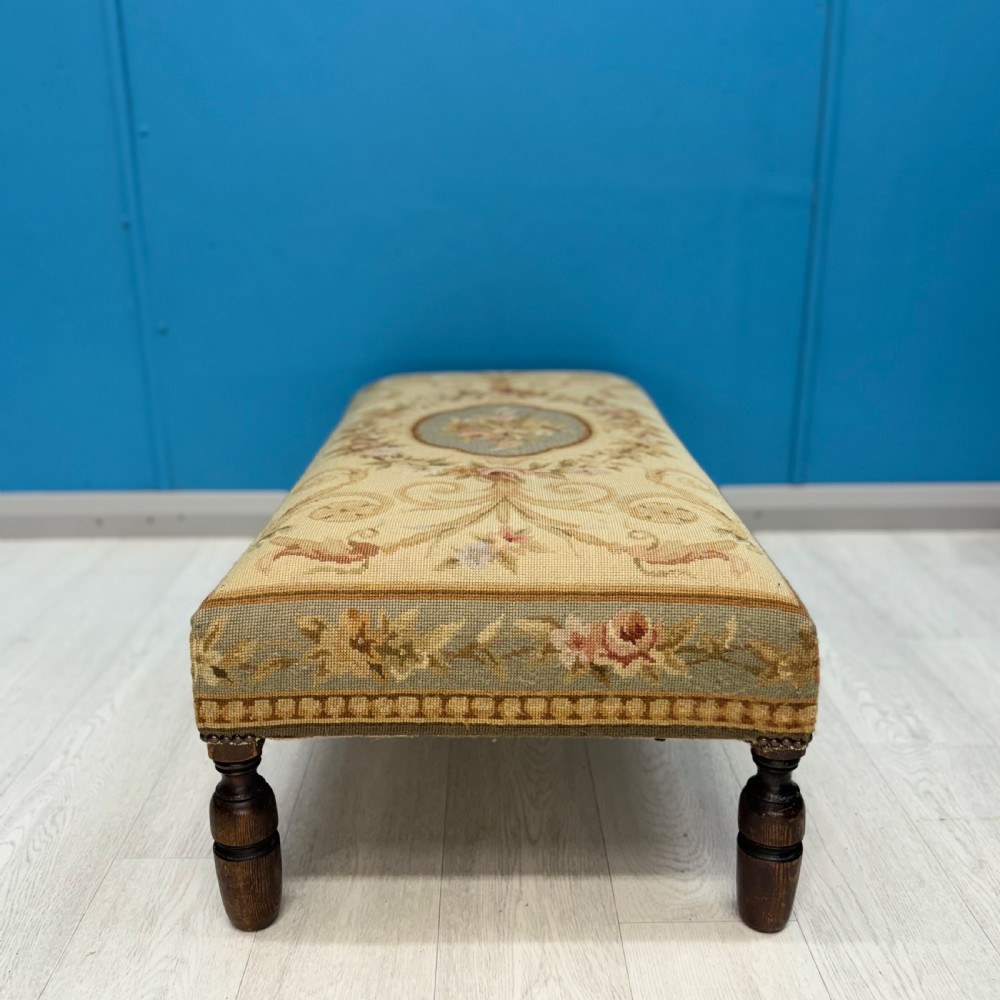 Aubusson needlepoint footstool View V