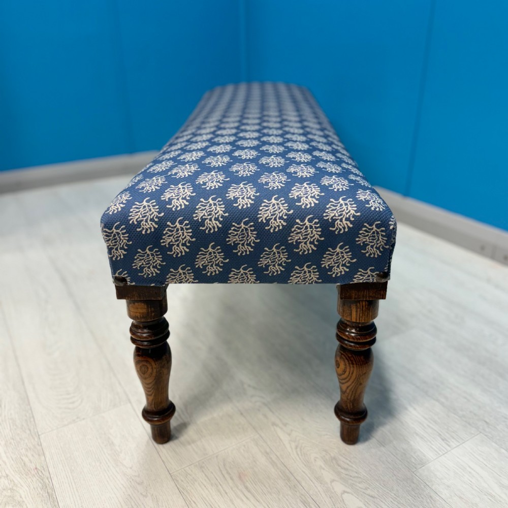 Newly upholstered hall bench stool View IV