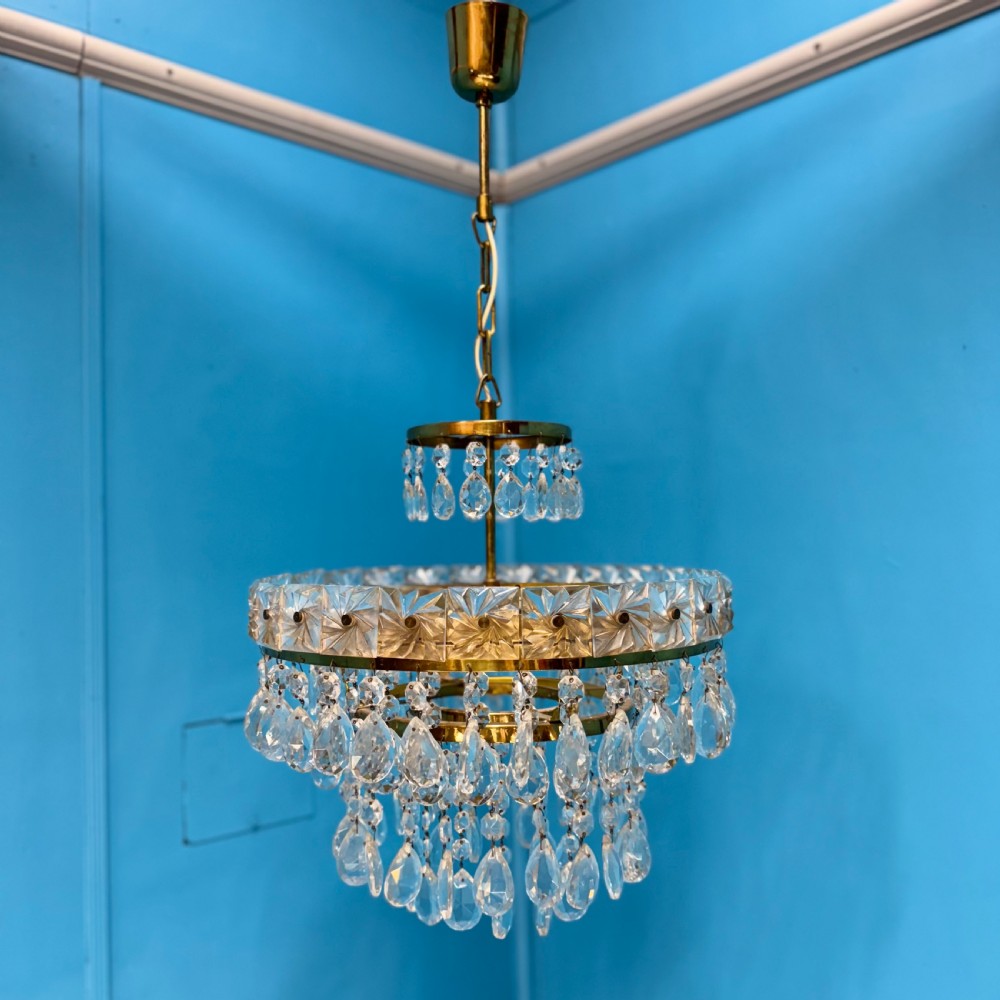 3 tier Czech crystal chandelier View II