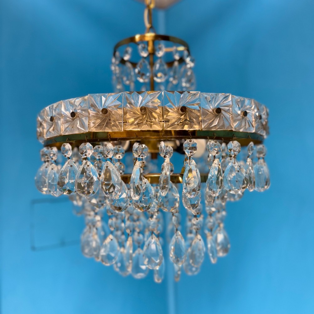 3 tier Czech crystal chandelier View V