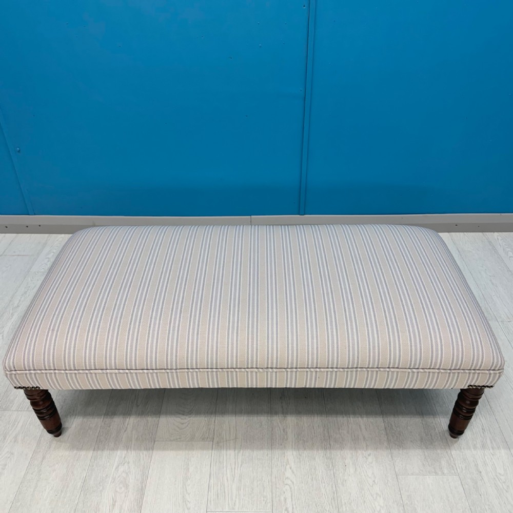 Bordered pale stripe stool on Regency legs  View V