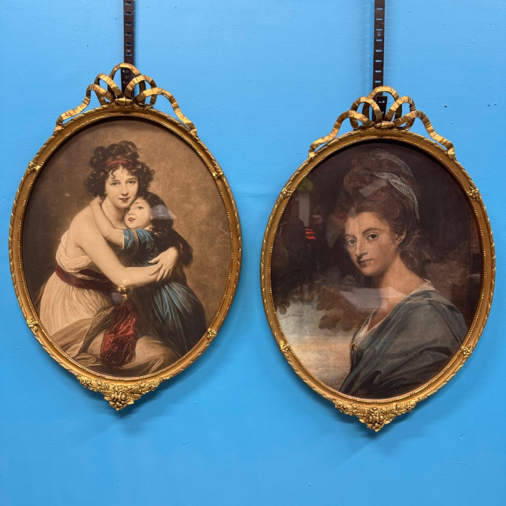 Pair of French gilt framed oval portraits