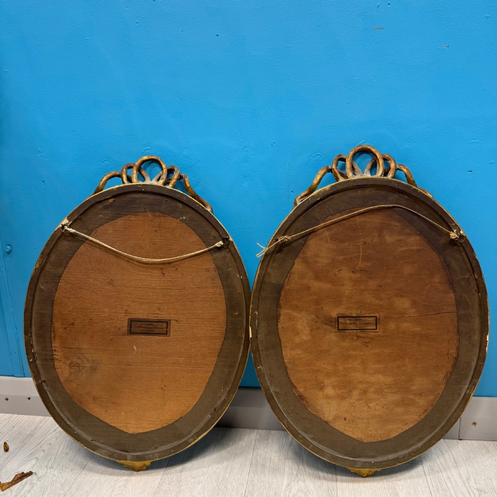 Pair of French gilt framed oval portraits View VI