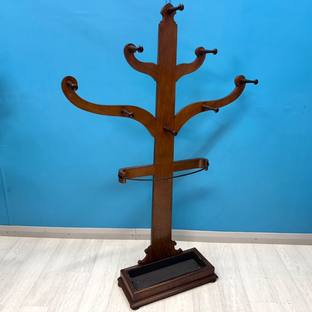 Victorian mahogany hall tree stand View II