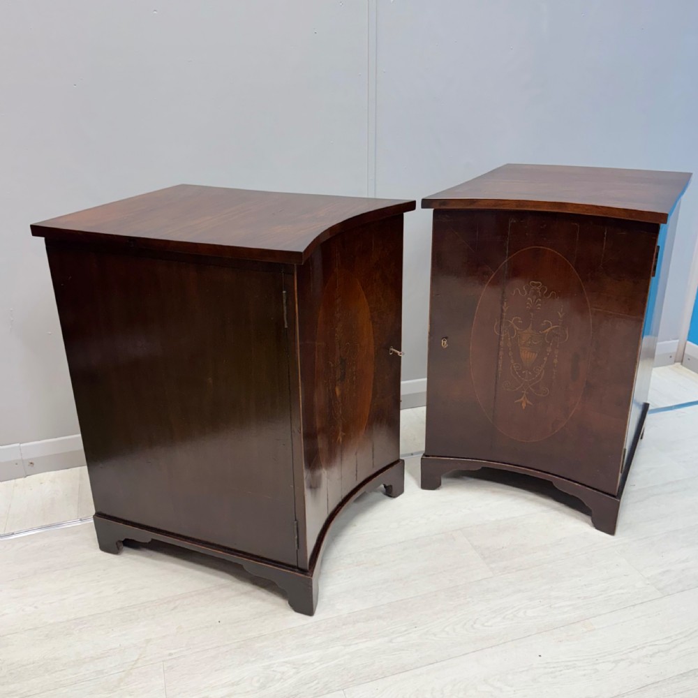 Pair of concave inlaid bedside cabinets View III