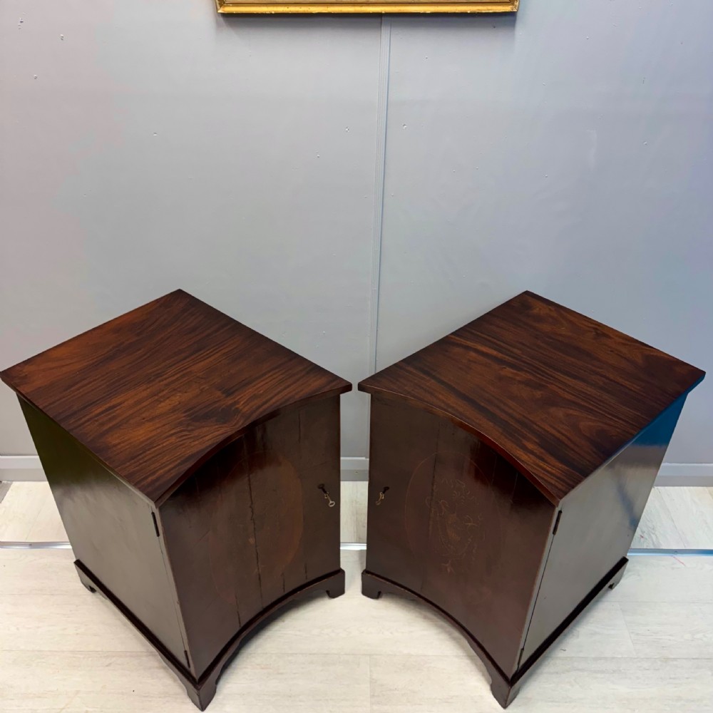 Pair of concave inlaid bedside cabinets View IV