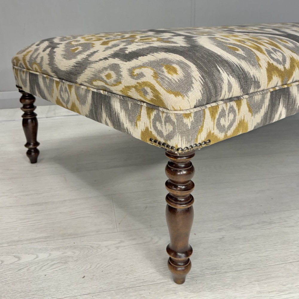 Large newly upholstered Regency footstool View II