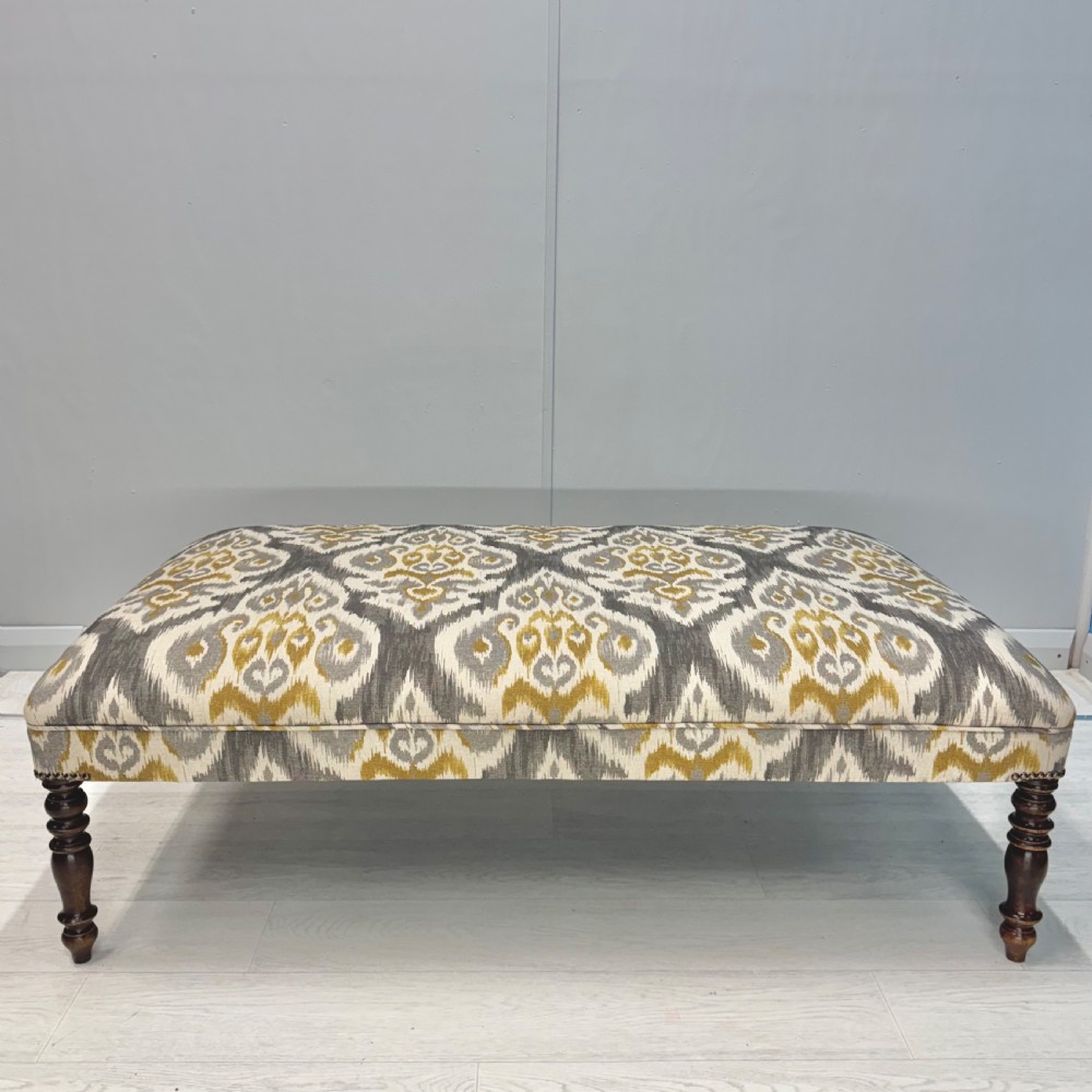 Large newly upholstered Regency footstool View III