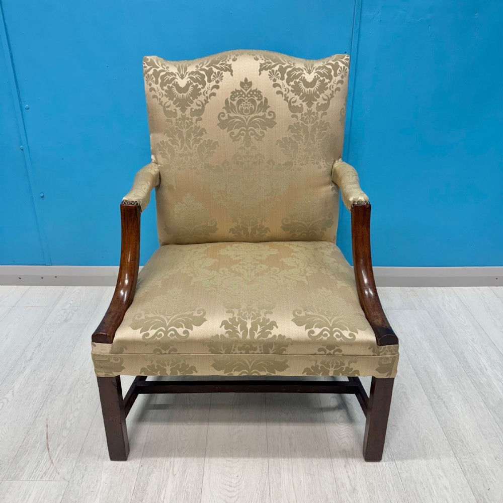 George III Gainsborough armchair newly upholstered  View II