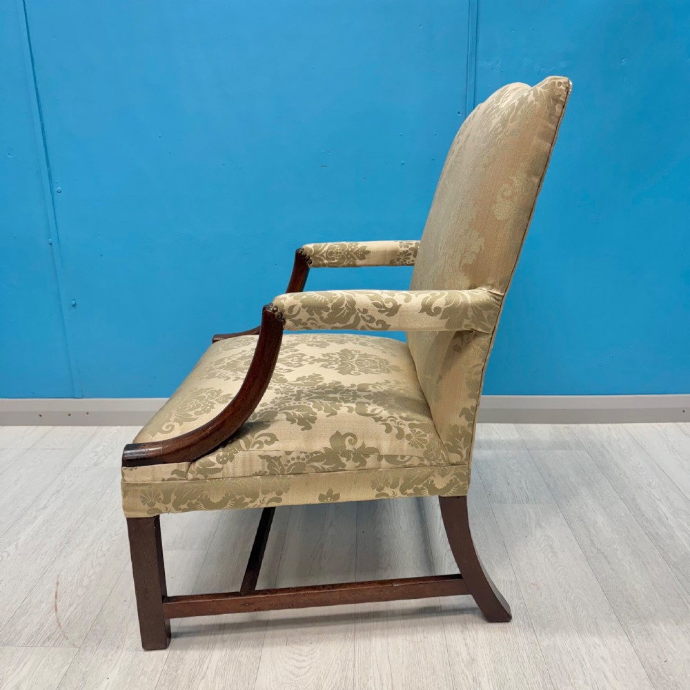 George III Gainsborough armchair newly upholstered  View IV