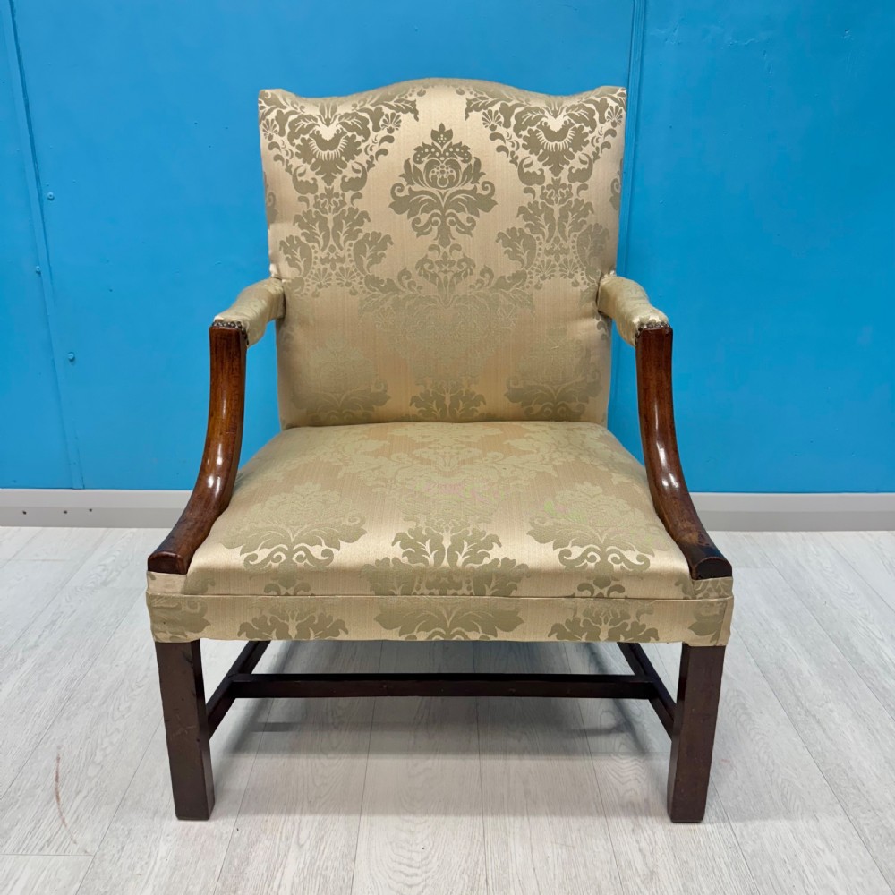 George III Gainsborough armchair newly upholstered  View VI