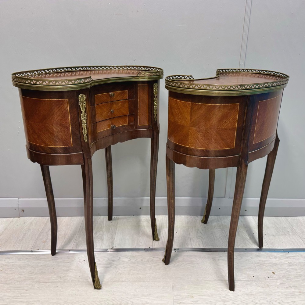 Pair of French kidney style side tables  View III