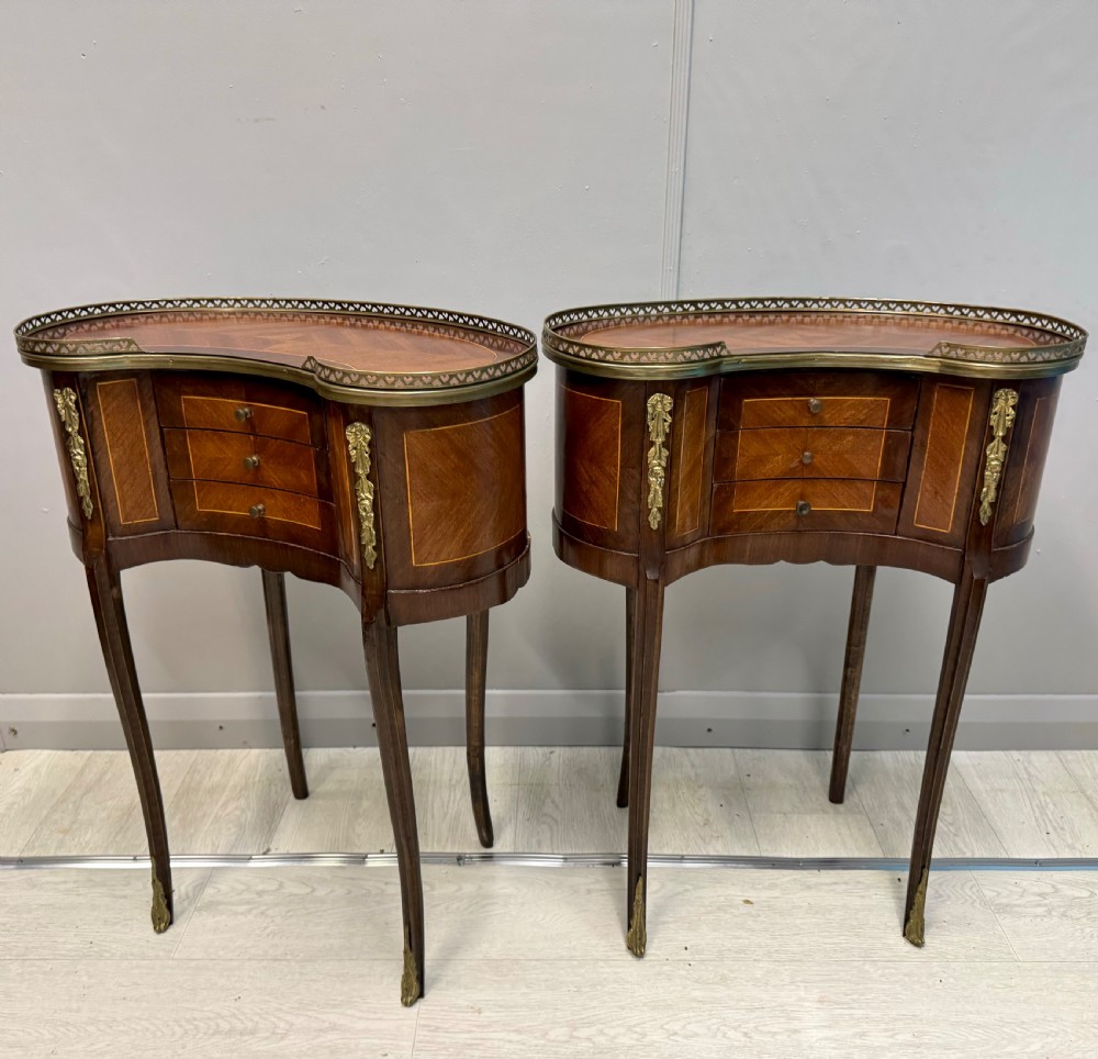 Pair of French kidney style side tables  View IV