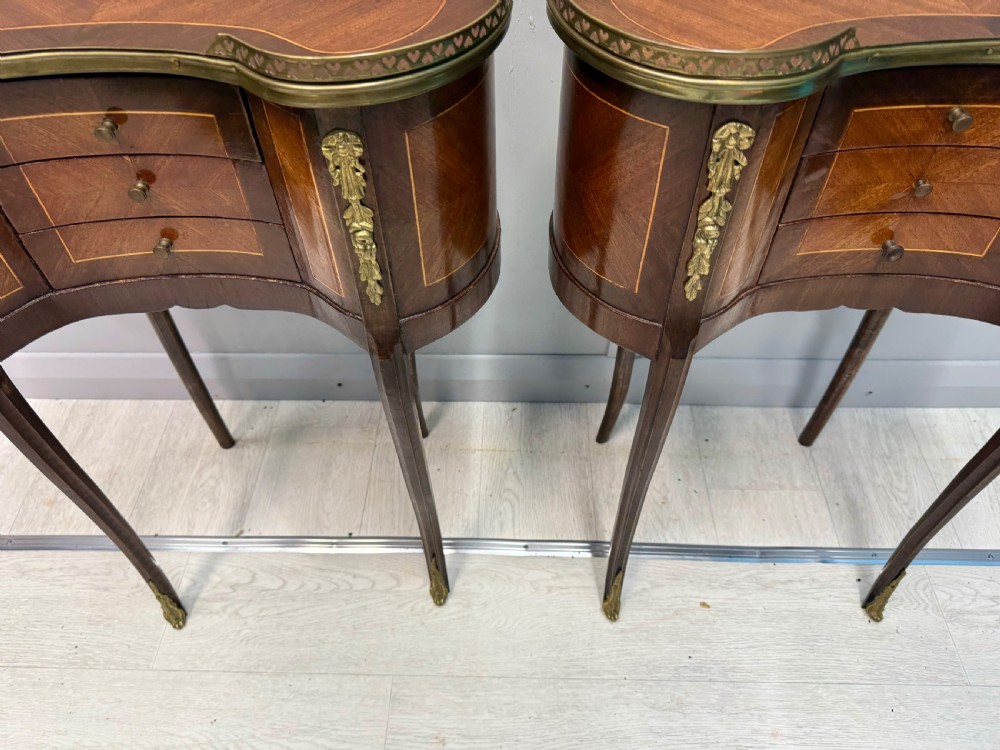 Pair of French kidney style side tables  View VI