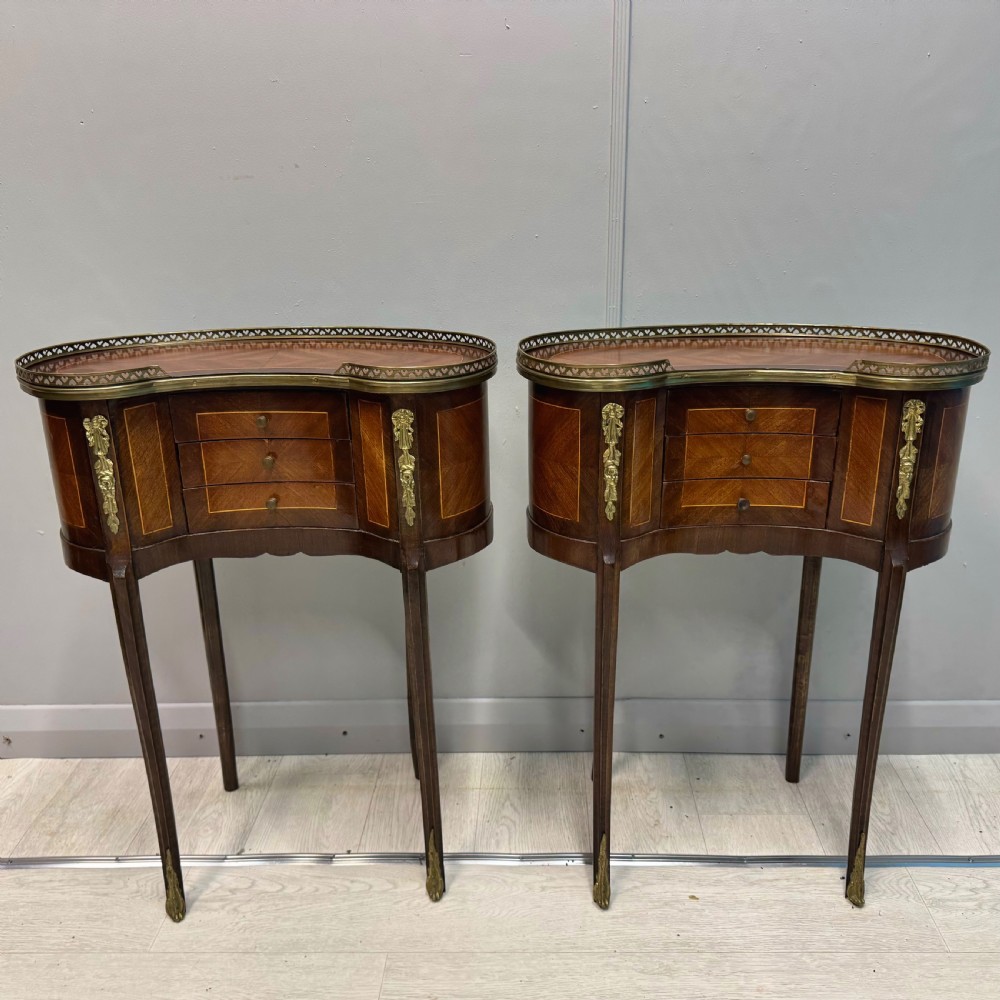 Pair of French kidney style side tables  View VIII
