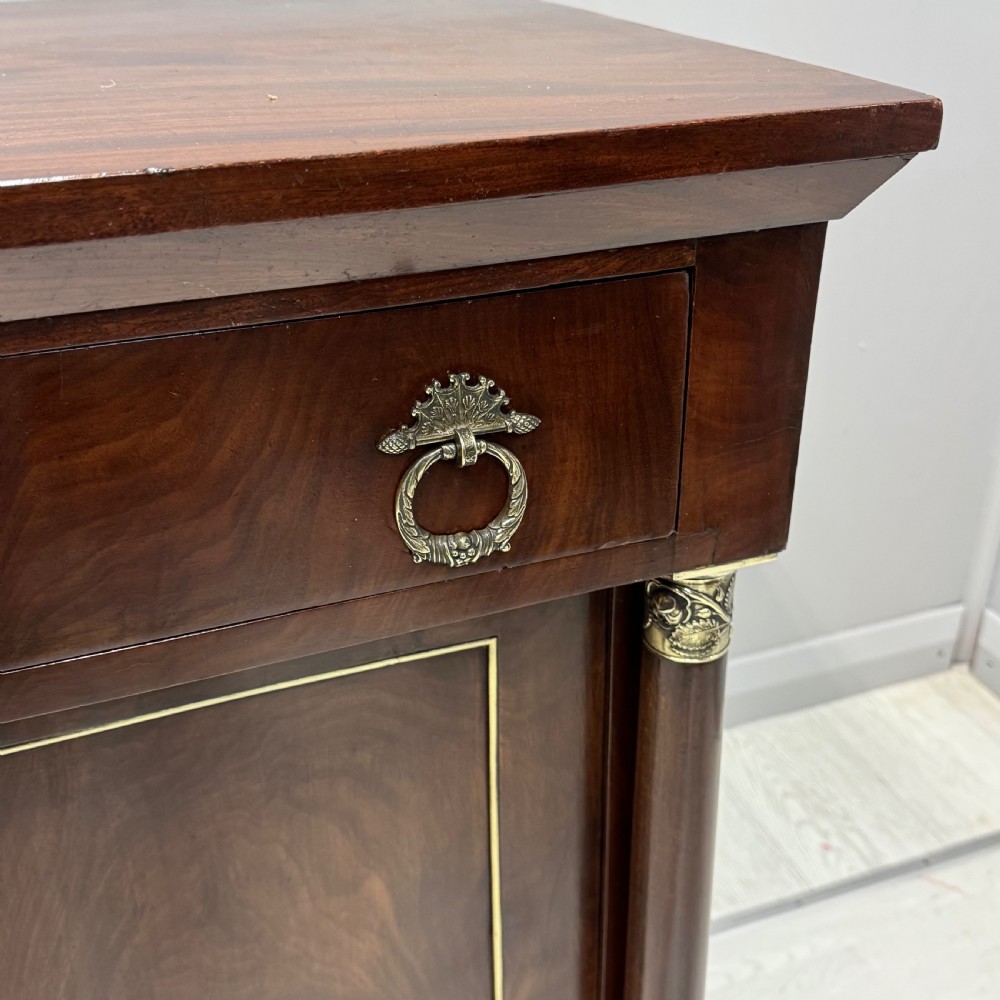 French Empire mahogany and brass inlaid cabinet View IV