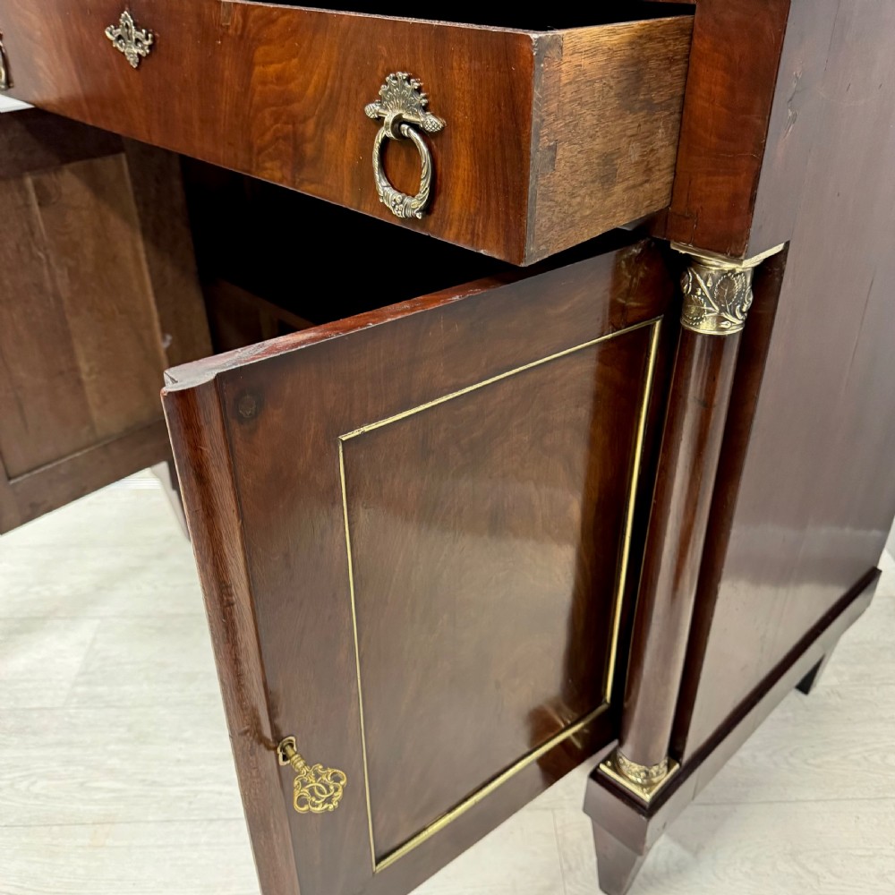 French Empire mahogany and brass inlaid cabinet View VIII