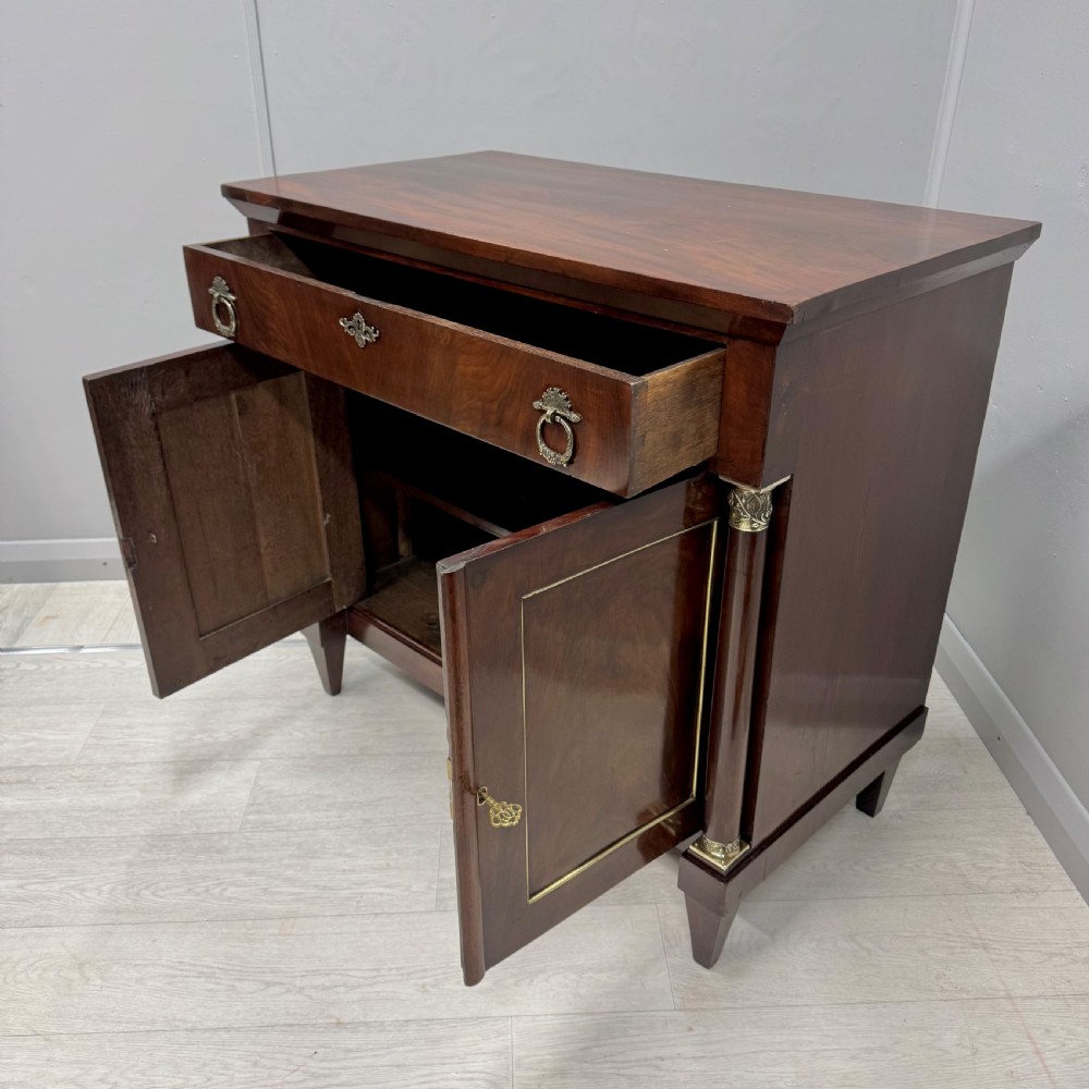 French Empire mahogany and brass inlaid cabinet View IX