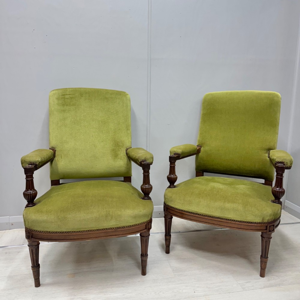 Pair of French open armchairs View III