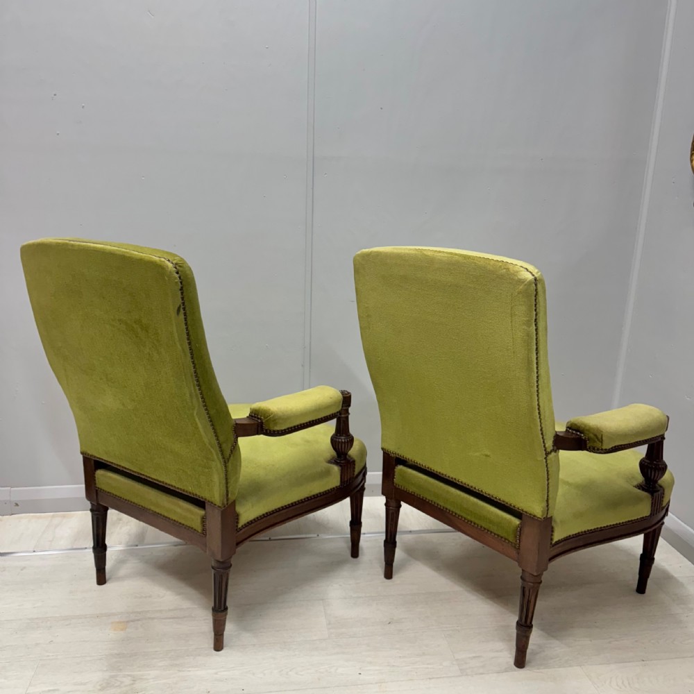Pair of French open armchairs View VI