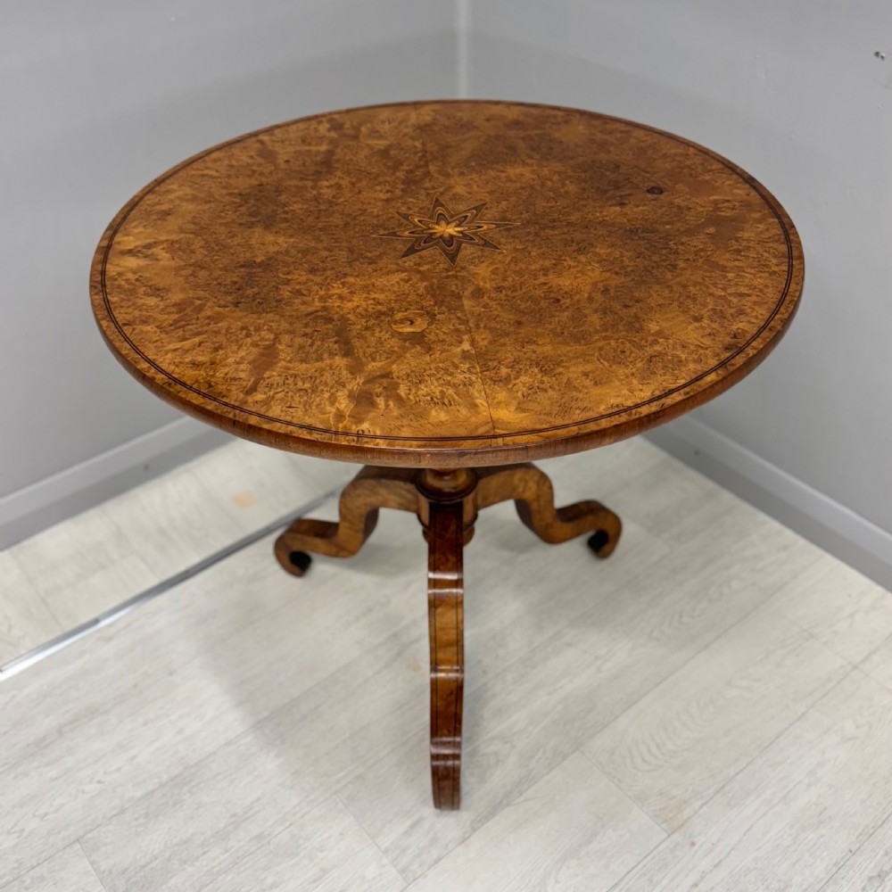 French Charles X burr elm gueridon centre table View II