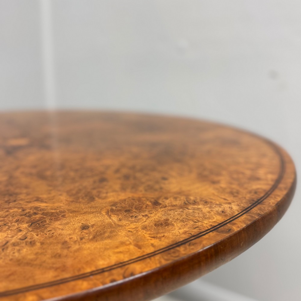 French Charles X burr elm gueridon centre table View IX