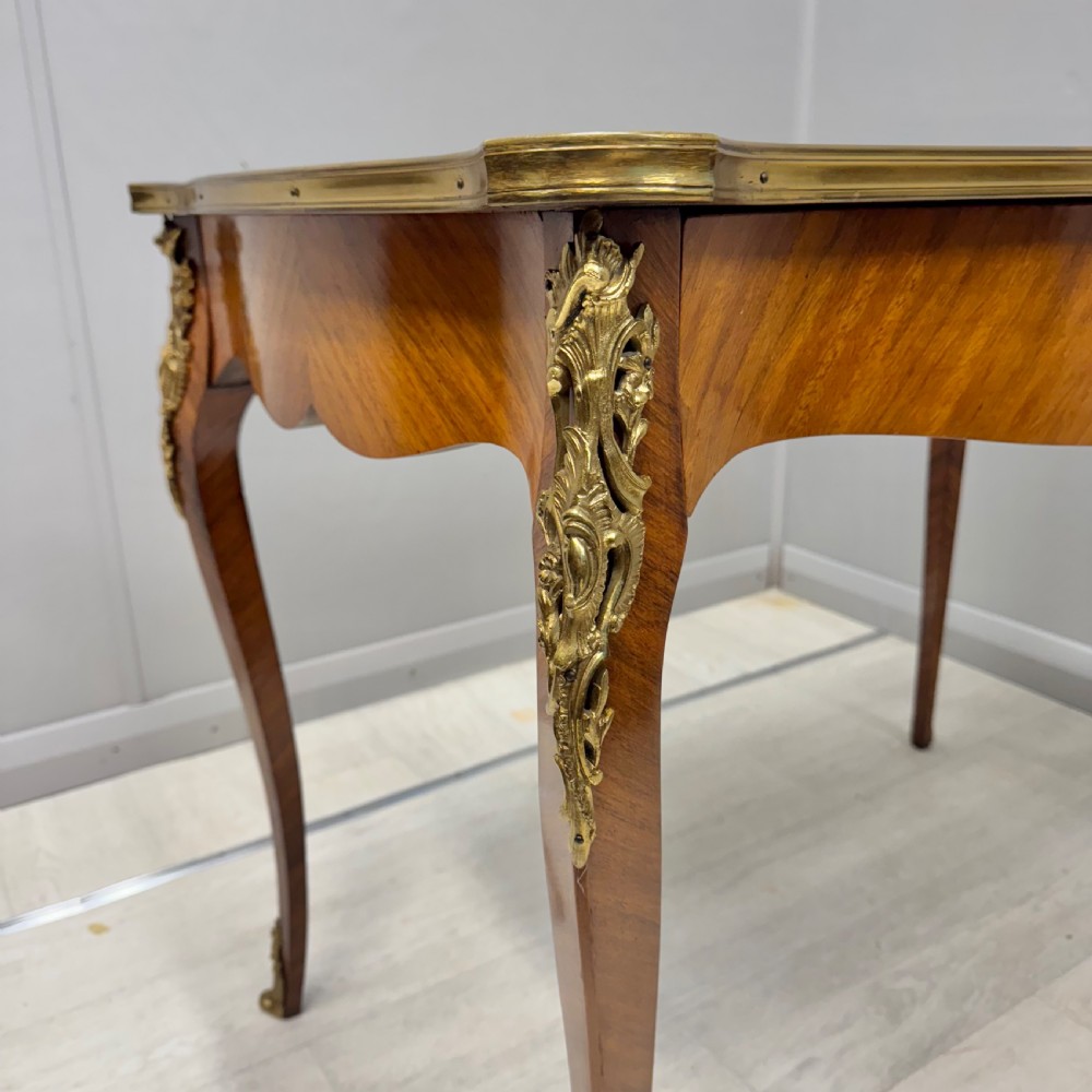 French brass mounted sofa table View IX