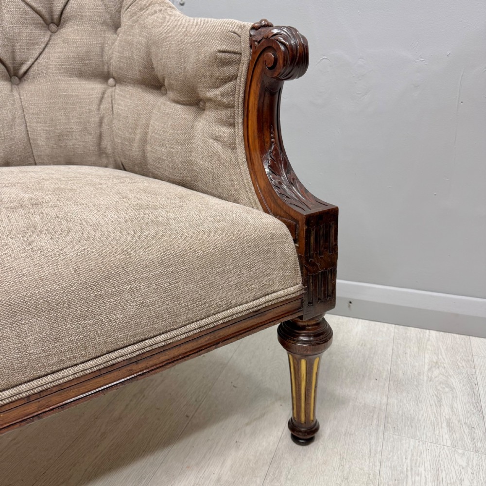 Early 19th century 3 seat sofa with gilt highlights View II