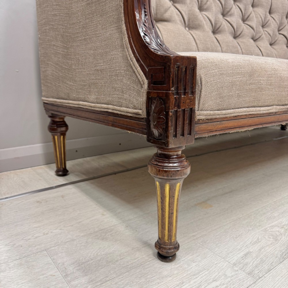 Early 19th century 3 seat sofa with gilt highlights View III