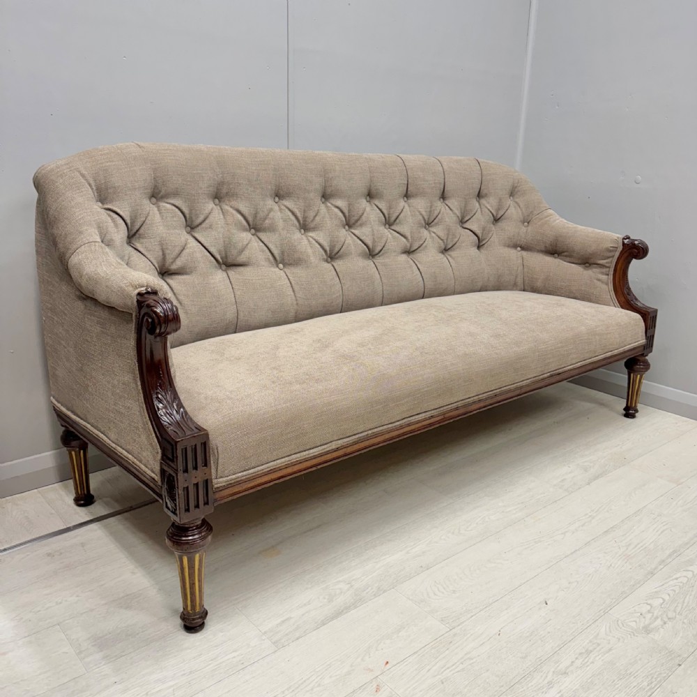 Early 19th century 3 seat sofa with gilt highlights View VI