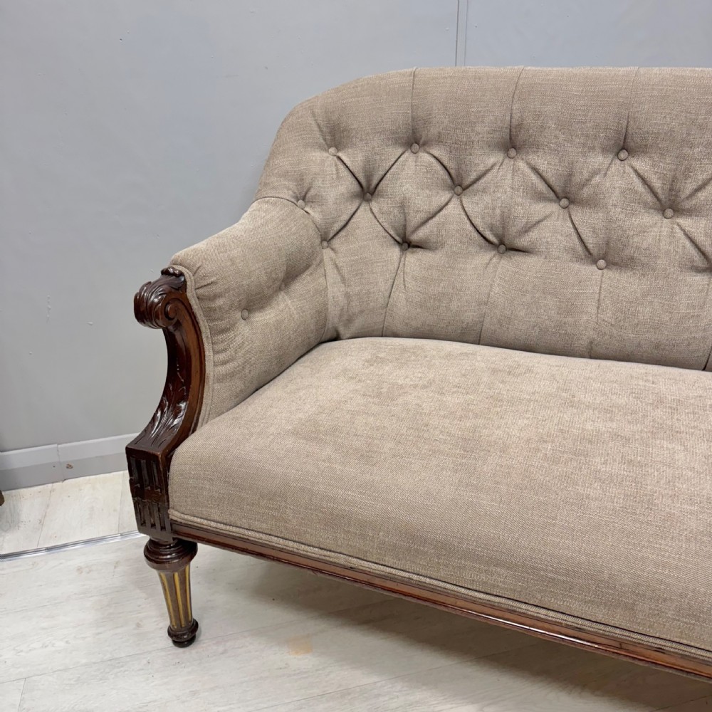 Early 19th century 3 seat sofa with gilt highlights View VIII