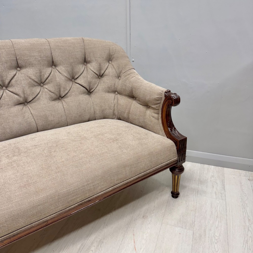 Early 19th century 3 seat sofa with gilt highlights View IX