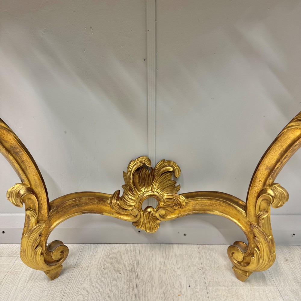 19th century French gilt console table with marble top View V