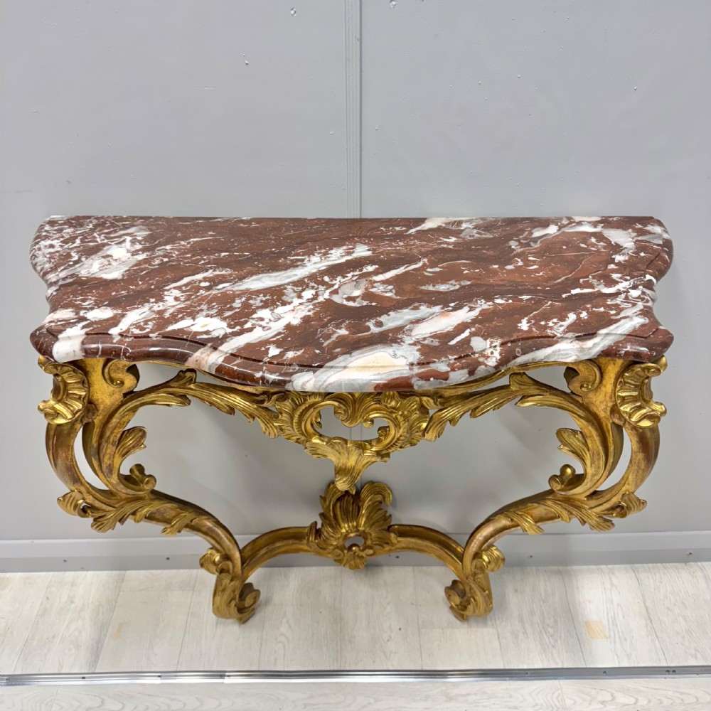 19th century French gilt console table with marble top View VI