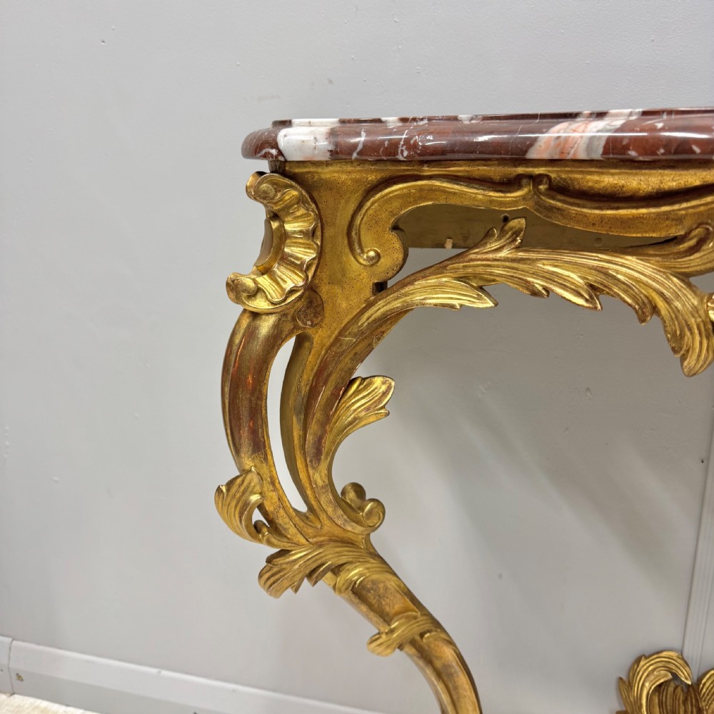 19th century French gilt console table with marble top View VII