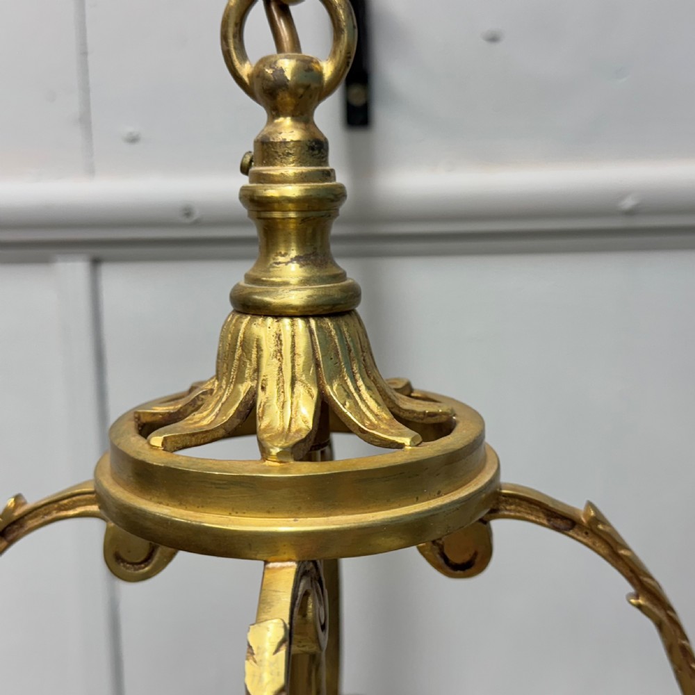 Hanging brass lantern with ceiling rose View V