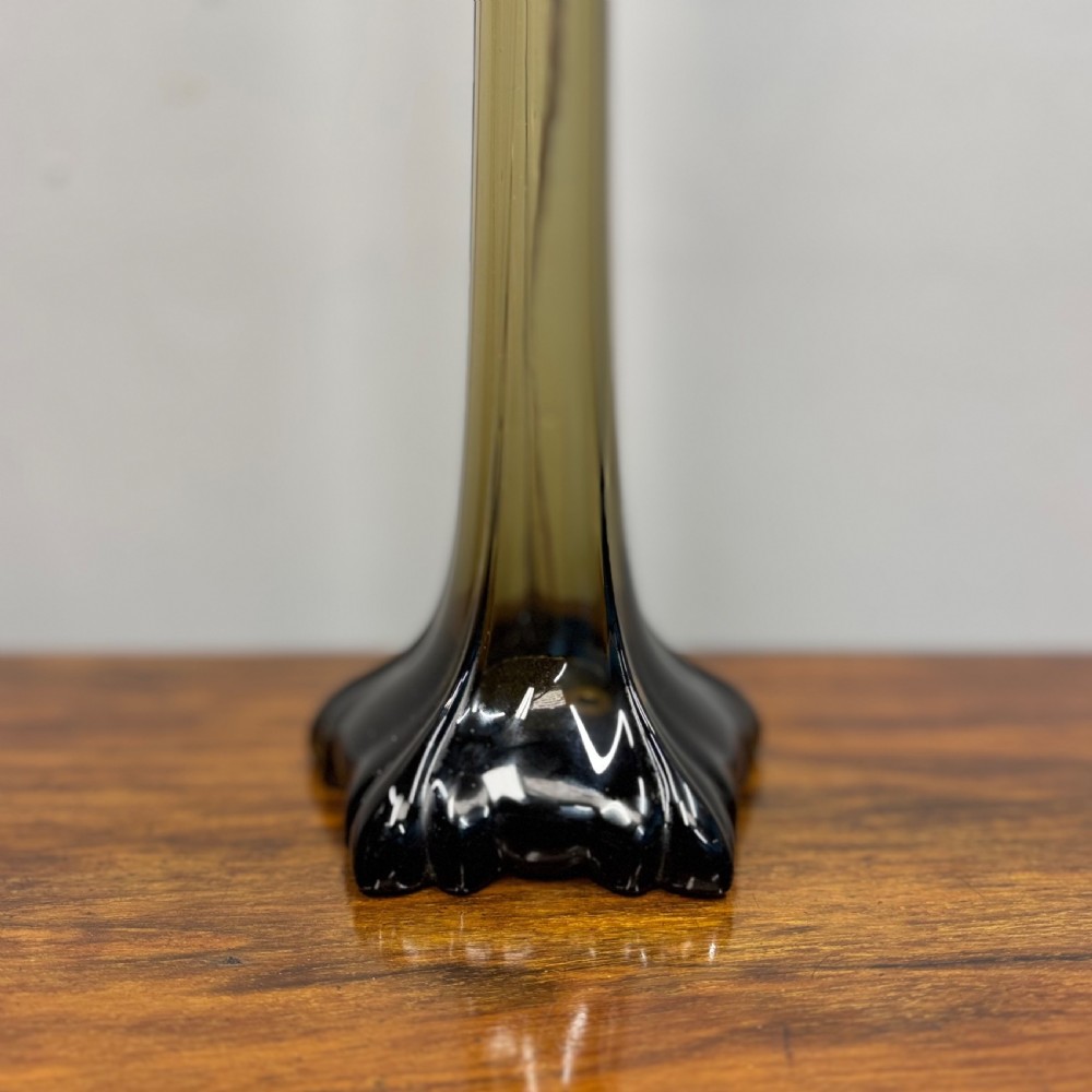 Large Art Deco glass lamp with original shade View V