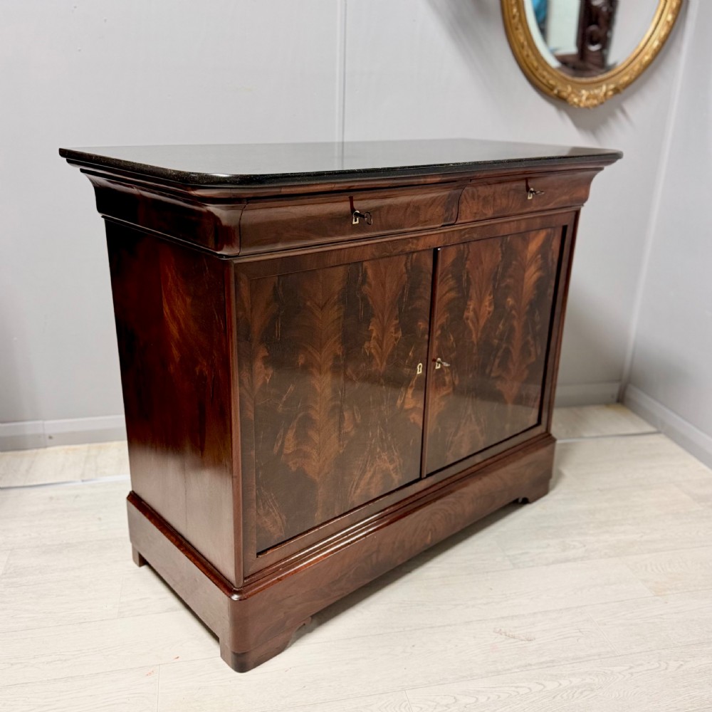 Unusual French marble top buffet server View IV