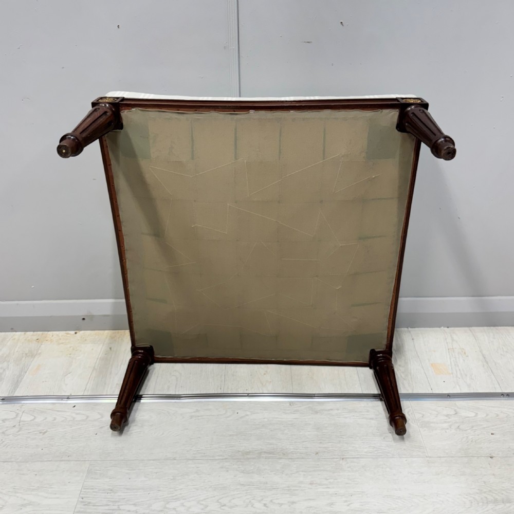 Newly upholstered French square footstool View VI