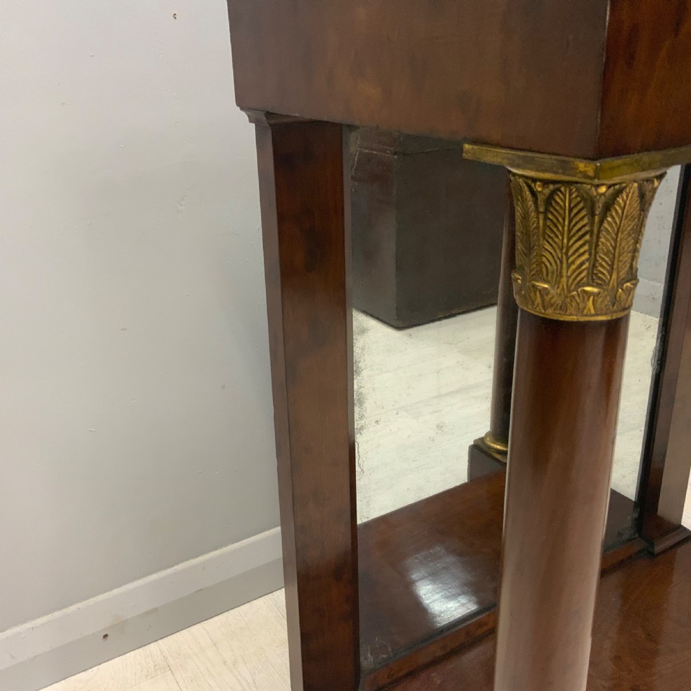 French Empire marble top console table with mirror back View V