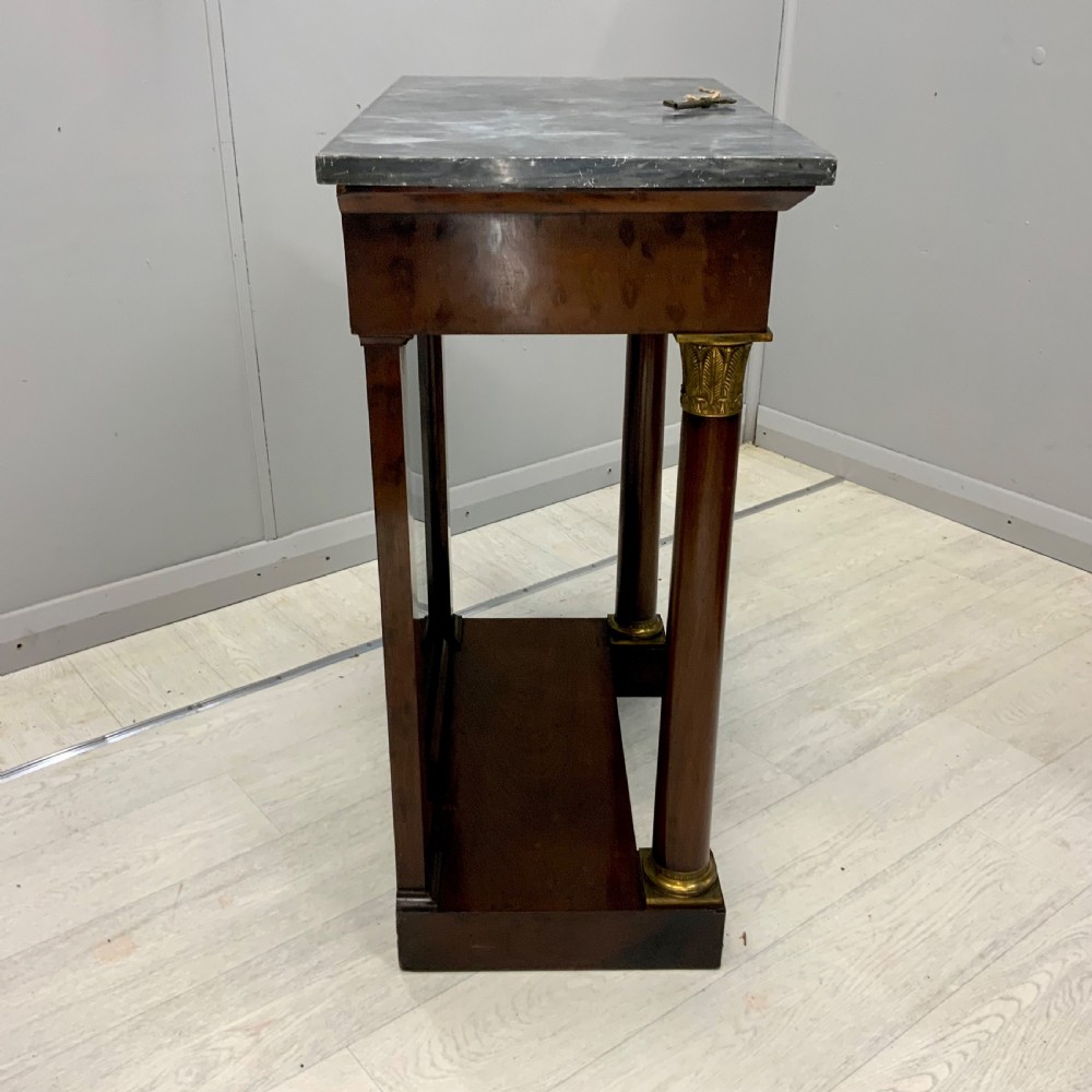 French Empire marble top console table with mirror back View VIII