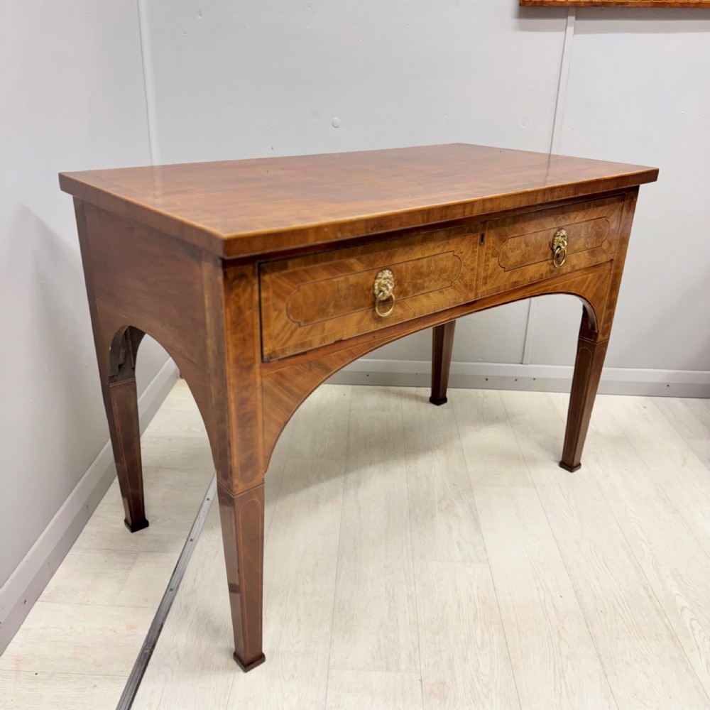 Georgian inlaid Side table with full width drawer View IX