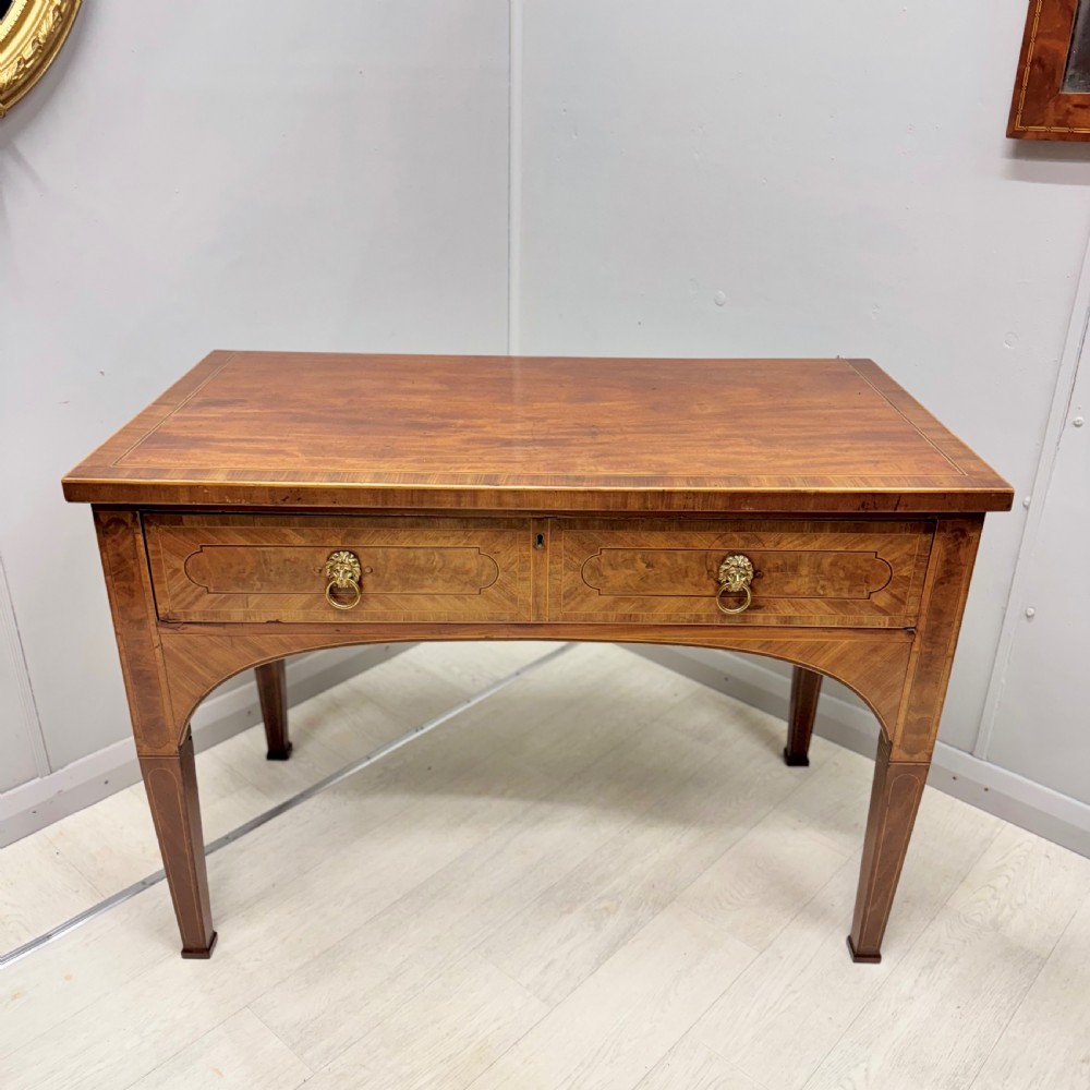 Georgian inlaid Side table with full width drawer View XI
