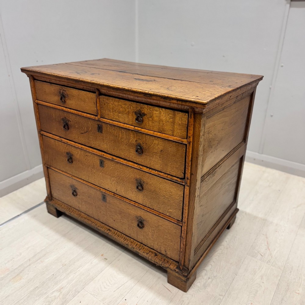 17th century English fruitwood chest of drawers  View V
